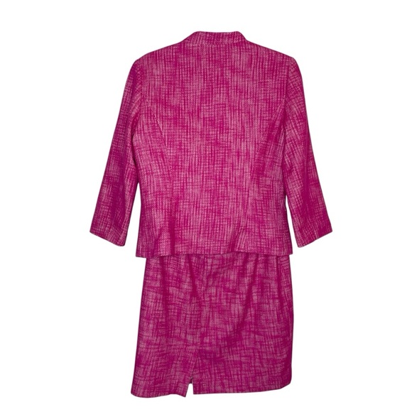Banana Republic Pink Tweed Blazer and Skirt Suit Set Size 8 Career - Picture 6 of 12
